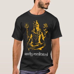 T-shirt Mahadev Assis Lourdement Méditée hindouiste