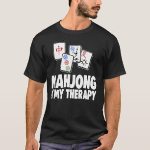 T-shirt Mahjong Est Ma Thérapie Tee Femmes Amateurs De Jeu