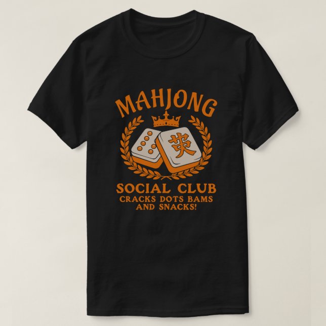 T-shirt Mahjong Social Club, Cracks Dots Bams Si Vous Conn (Design devant)