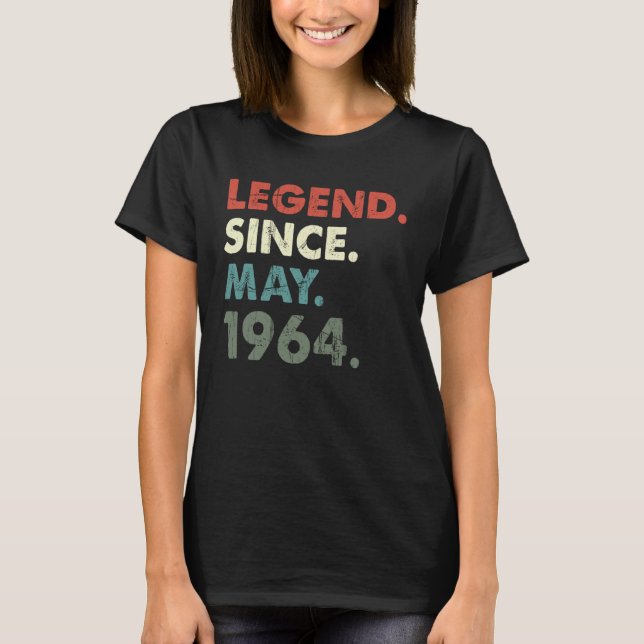 T-shirt Mai 1964 Année légendaire 1964 Rétro 1964 Légende  (Devant)