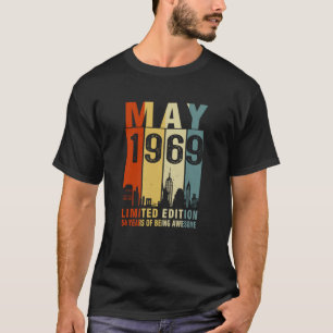 T-shirt Mai 1969 54 Ans D'Être Awesome Vintage