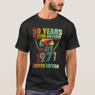 T-shirt Mai 1971 Vintage Retro 50 Ans 50E Anniversaire