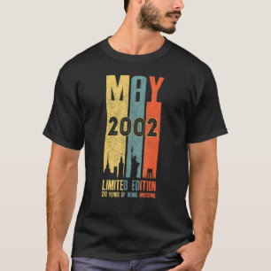 T-shirt Mai 2002 20 Geburtstag 20 Jahr Alt 2002 Geburtstag