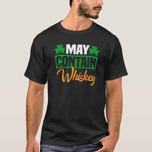 T-shirt Mai Contenir Whiskey Irish St Patrick's Day Hommes (Devant)