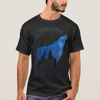 T-shirt Maiingan Anishinaabe Ojibwe Chippewa Langue Wolf