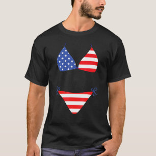 T-shirt Maillot de bain 4 juillet bikini drapeau américain