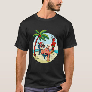 T-shirt Maillot de bain Santa Claus Renne Plage Palmier Tr