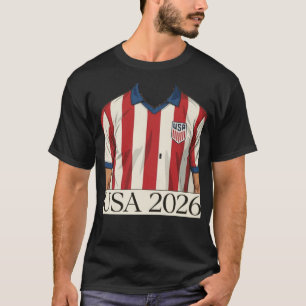 T-shirt Maillot de foot USA rétro style patriotique rouge 