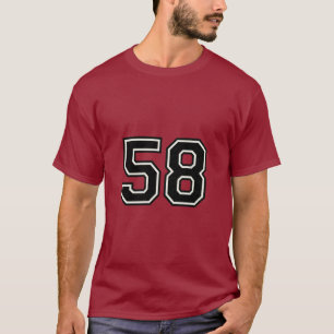 T-shirt Maillot de sport universitaire numéro 58 58e ann