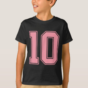 T-shirt Maillot rose numéro 10 Joueur uniforme #10