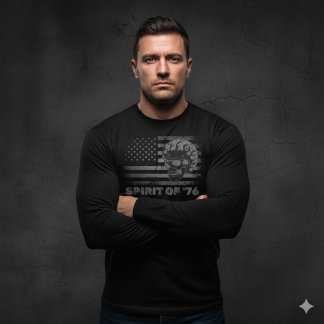 T-shirt Maillot Spirit of 76 Crâne de Chopper à Manches Lo