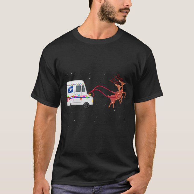 T-shirt Mailman Postal Worker Mail Truck Funny Noël (Devant)