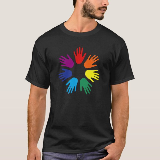 T-shirt Main arc-en-ciel (Devant)