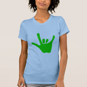 T-shirt Main d'amour, langue des signes en vert, chemise