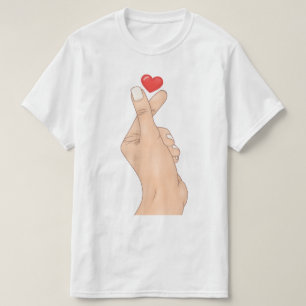 T-shirt Main de cœur avec les doigts