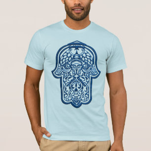 T-shirt Main de henné de Hamsa (bleu)