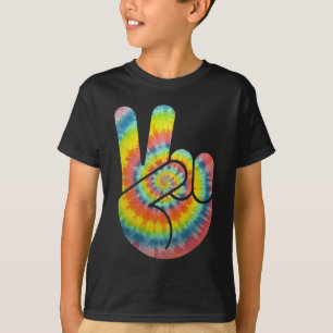 T-shirt Main de paix de colorant de cravate