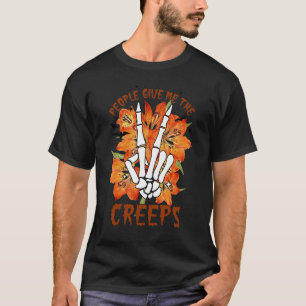 T-shirt Main de squelette d'Halloween Les gens me font fro