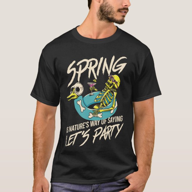 T-shirt Main d'homme squelette drôle de vacances de printe (Devant)