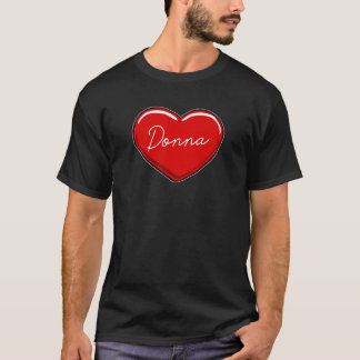 T-shirt Main Drawn Heart Donna First Name Hearts I Love D