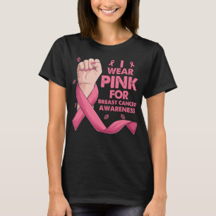 T-shirt Main En Boxe Je Porte Le Rose Pour Le Cancer Du Se