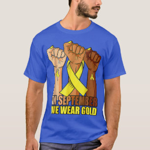 T-shirt Main En Septembre Nous Portons Or Enfance Cancer R