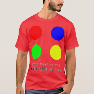 T-shirt Main gauche sur rouge Main droite sur bleu Concept