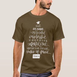 T-shirt Main Lettered Names of God Jesus Christmas Tree F