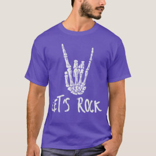 T-shirt Main punk rock de rockeur squelette hommes garçons