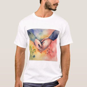 T-shirt Main romantique