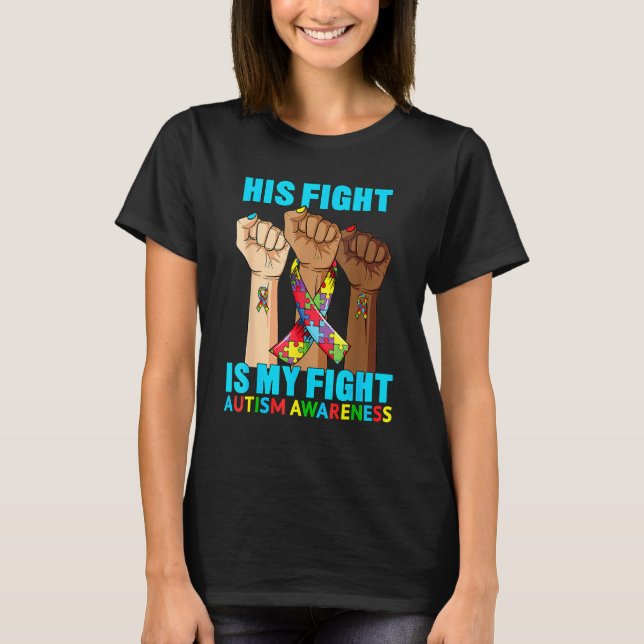 T-shirt Main Son Combat Est Mon Mois De Sensibilisation su (Devant)