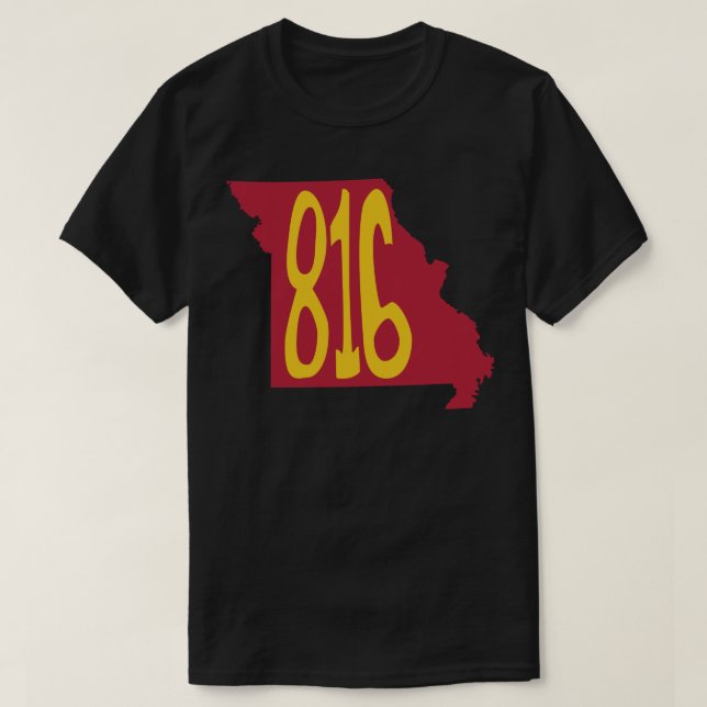 T-shirt Main tirée Missouri State 816 Indicatif régional R (Design devant)