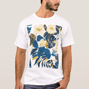 T-shirt Main Tropicale tirée : Motif créatif sans couture