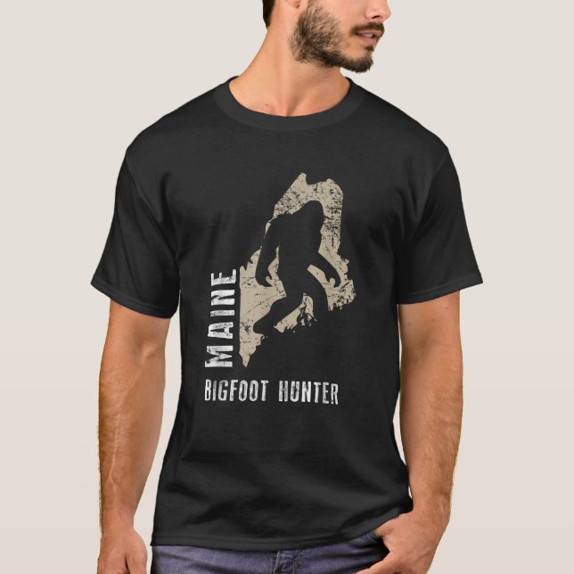 T-shirt Maine Bigfoot Hunter Funny Sasquatch Cadeau (Devant)
