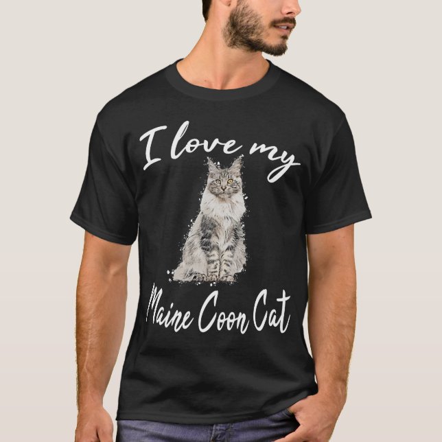 T-shirt Maine Coon Cat Cats chaton kitten Maine Coon motif (Devant)