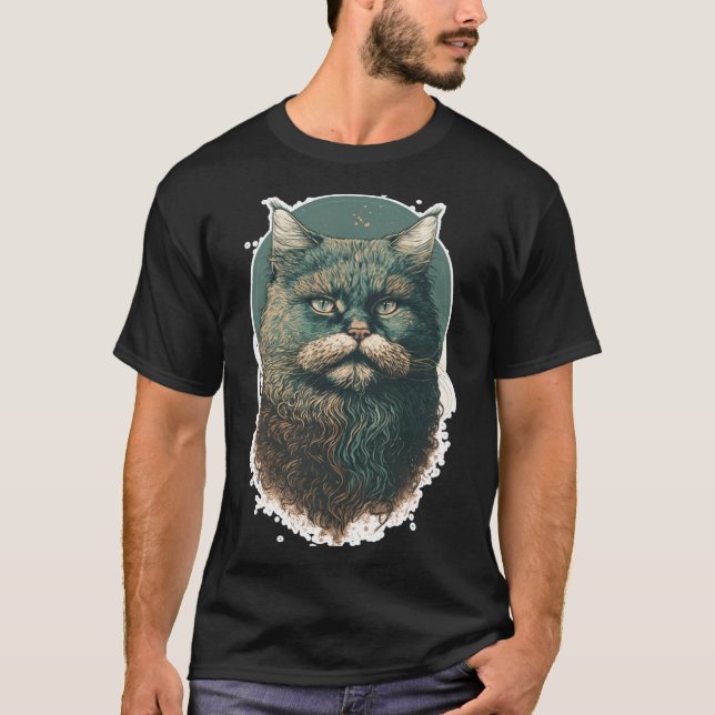T-shirt Maine Coon cat in Vangogh style v20 (Devant)