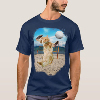 T-shirt Maine Coon Cat Jouer au beach volley