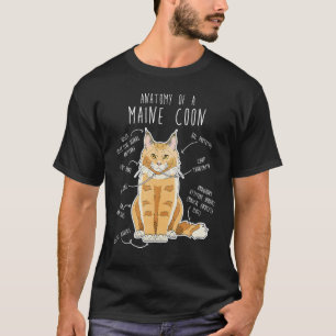 T-shirt Maine Coon Chat Anatomie Cute Animal Chat Maman Ch
