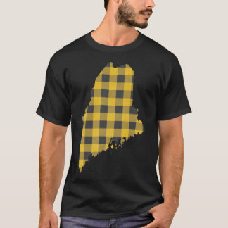 T-shirt Maine Plaid in Yellow Oversized