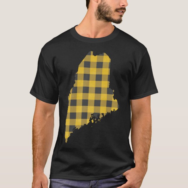 T-shirt Maine Plaid in Yellow Oversized (Devant)