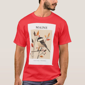 T-shirt MAINE State Bird Chickadee