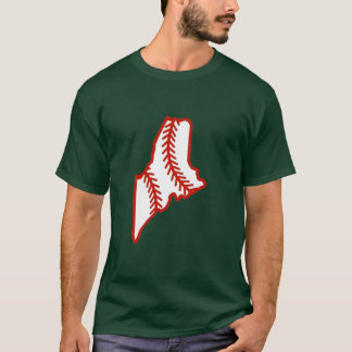 T-shirt Maine State Outline Stitch