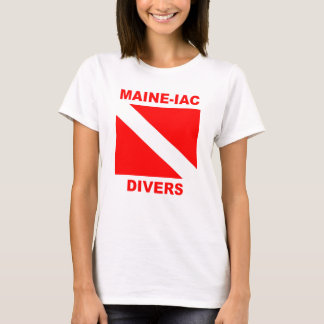 T-shirt Maineiac Divers Dive Drapeau Logo Femmes Classique