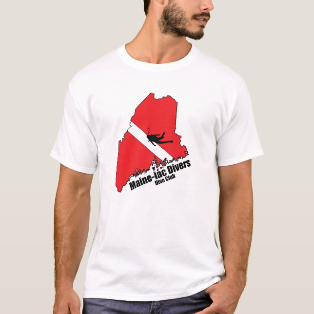 T-shirt Maineiac Divers Silhouette Logo Black Letting (Devant)