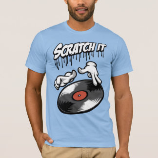 T-shirt Mains cartoon et disque hip hop