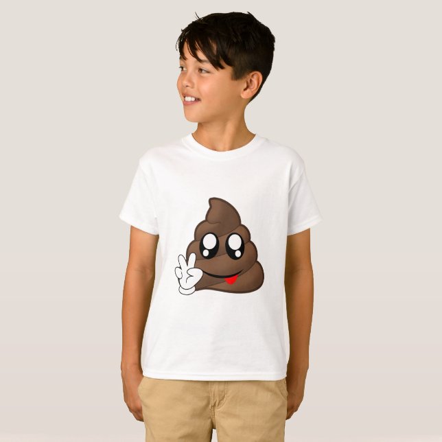 T-shirt Mains de signe de paix d'Emoji de dunette (Devant entier)