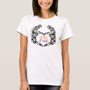 T-shirt Mains de squelette effrayantes qui rendent cela ré