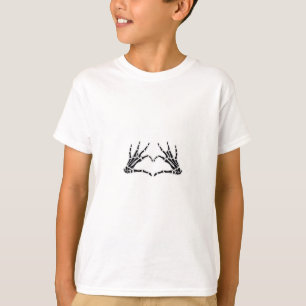 T-shirt Mains De Squelette En Forme De Coeur - Art Unique