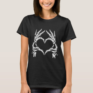 T-shirt Mains du coeur - Halloween - Squelette Mains Coeur