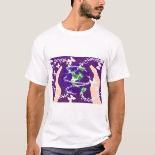 T-shirt Mains et papillons autour du monde sur le pourpre